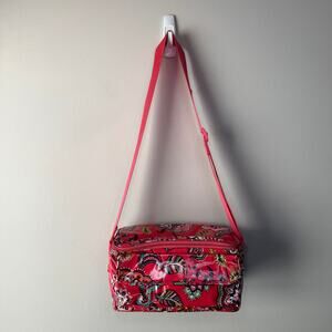 Vera Bradley Call Me Coral Floral Print Insulated Crossbody Lunch Tote Bag